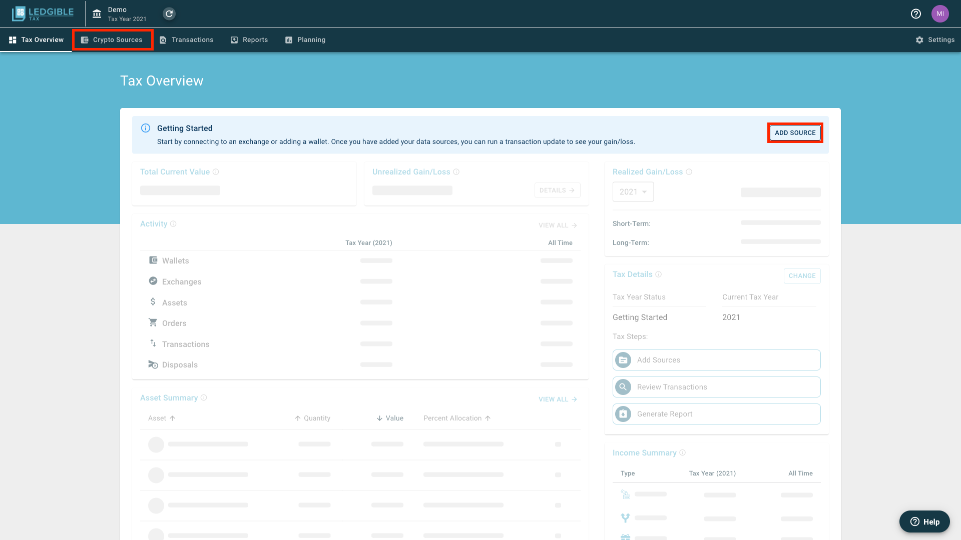 01_-_Tax_-_Tax_Overview_-_Getting_Started_-_Select_Add_Source_button_or_Crypto_Sources_tab.png