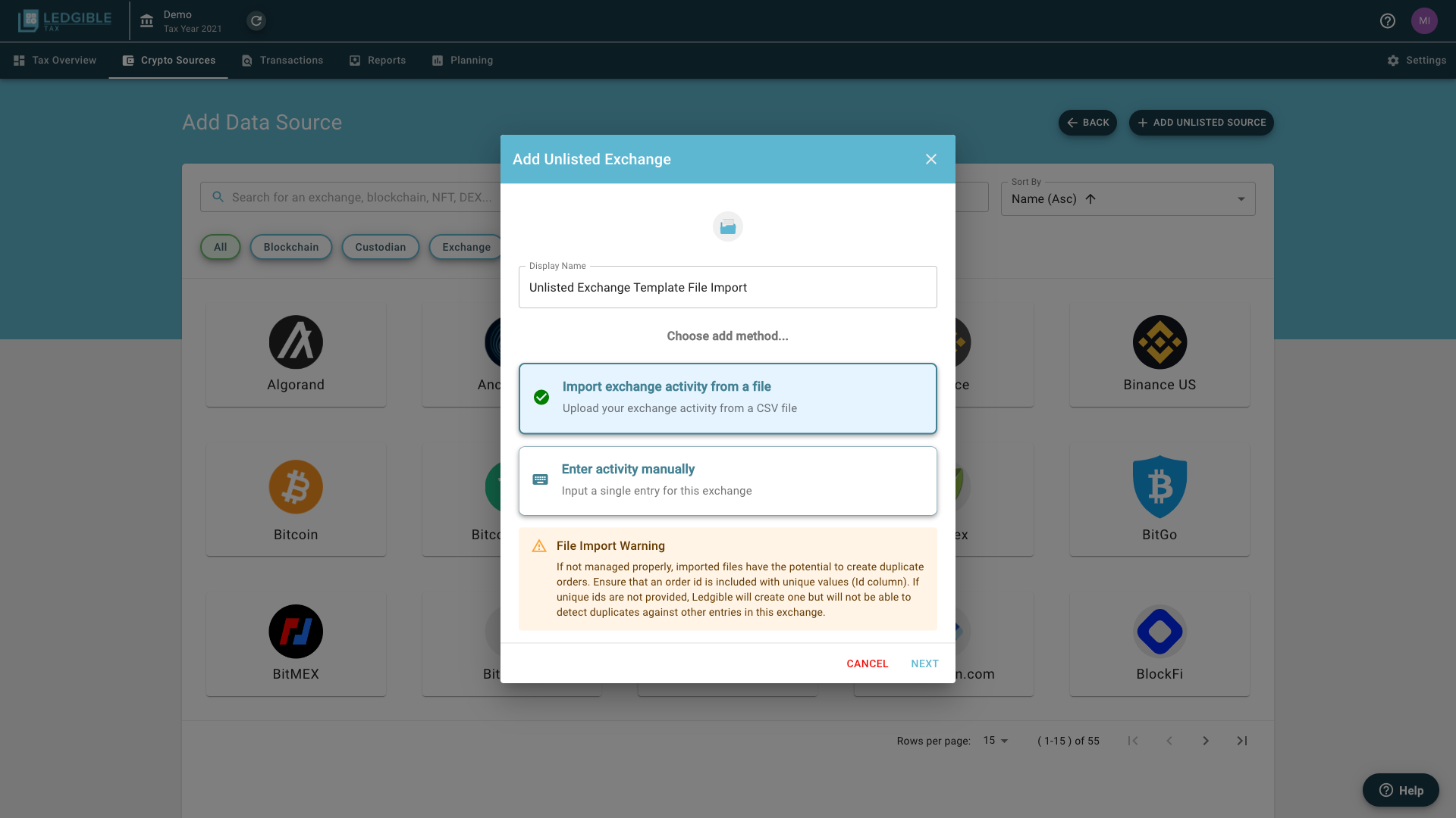 15_-_Tax_-_Crypto_Sources_-_Add_Unlisted_Source_-_Add_Unlisted_Exchange_-_Select_Import_exchange_activity_from_a_file.png