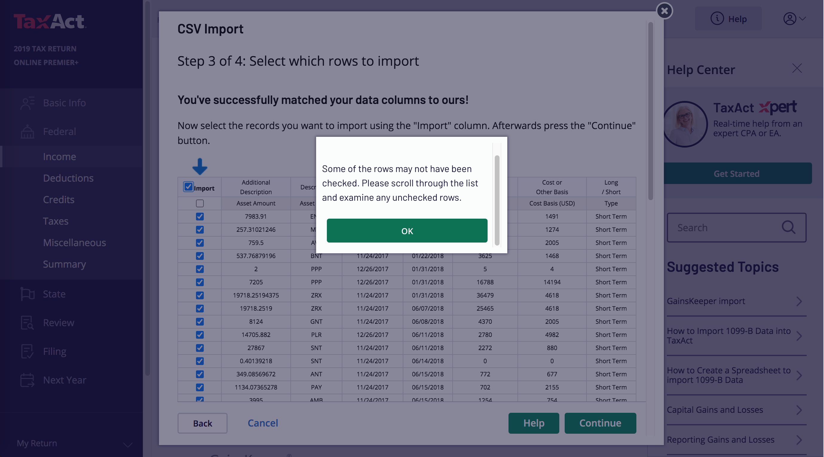 taxact crypto import