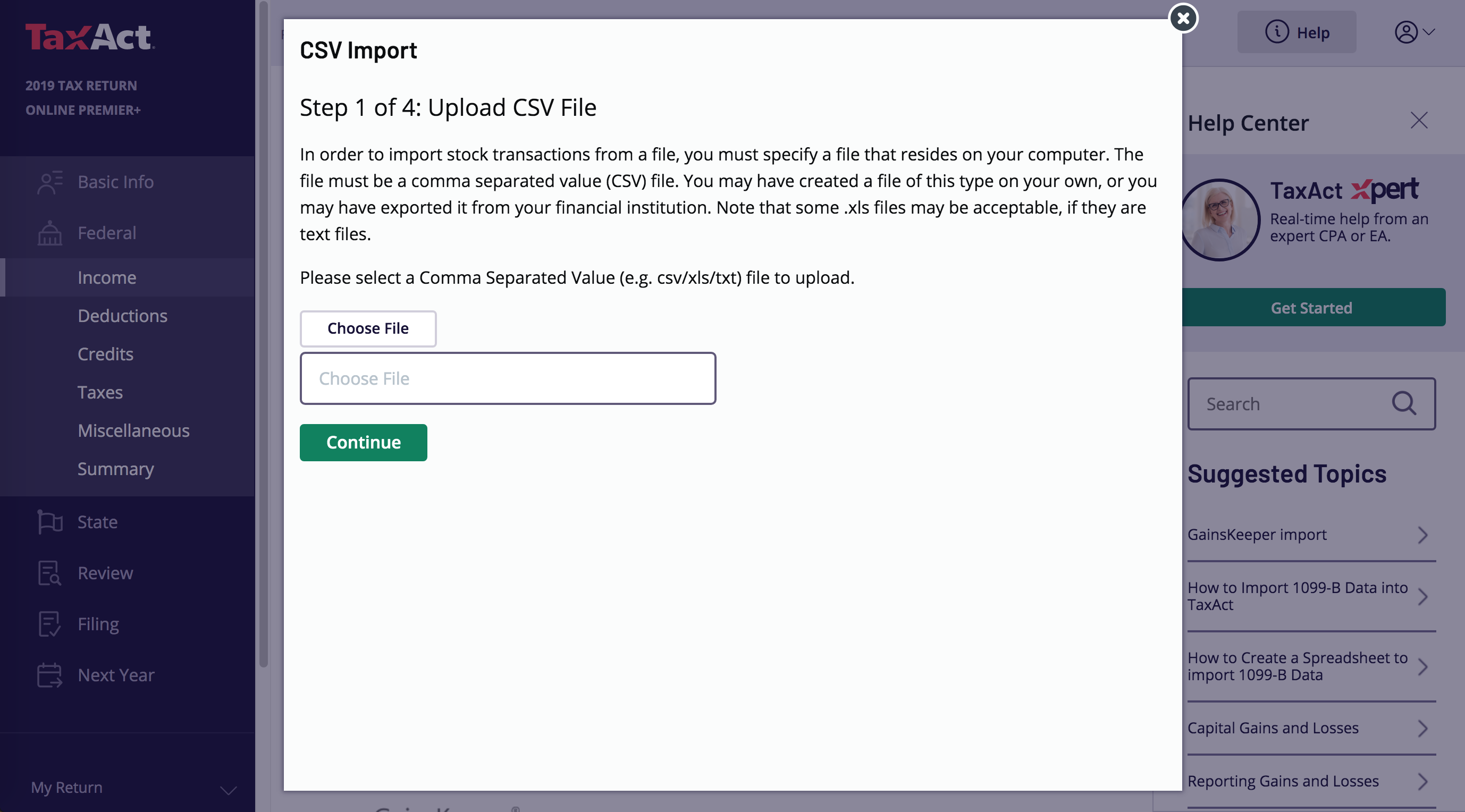 taxact crypto import